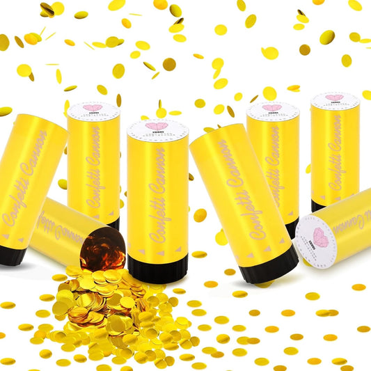 Confetti Cannon 24 Pack Small Silver Confetti Poppers ideal for Weddings, Birthdays, Graduations, Baby Showers, New Year's Eve Parties Fun Party Decorations