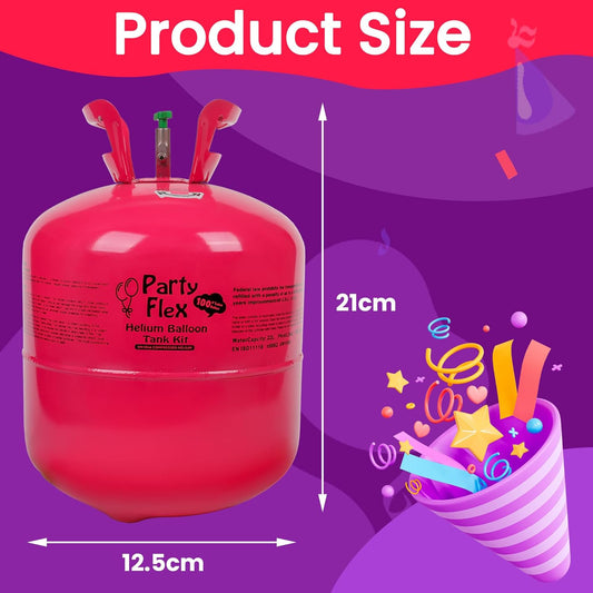 Helium Tank for Balloons – 22L Disposable Helium Balloon Tank Kit Fills Up to 100 Balloons – Includes 50 Balloons & Ribbon – Portable Helium Tank for Birthday, Wedding & Party Decorations
