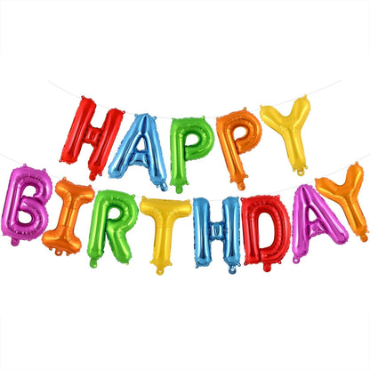 Happy Birthday Balloons Banner, Foil Balloon Personalized Name Letters Balloons Sign Birthday Party Decorations for Women Men Boys Girls Cream