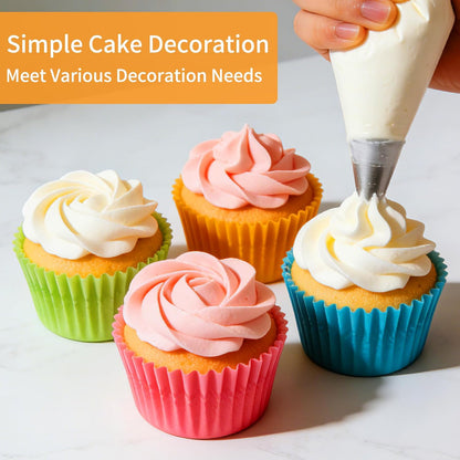 5 PCS Large Piping Tips Set, Cake Decorating Tips, Stainless Steel Frosting Icing Tip Baking Tools for Cupcakes, Cookie, Cake Decorating (Dishwasher Safe) ﻿