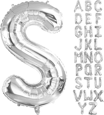 Lovoir 40 Inch Large Silver Letter M Balloons Big Size Jumbo Mylar Foil Helium Balloon for Birthday Party Celebration Decorations Alphabet Silver M