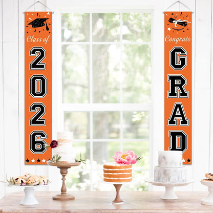 DAZONGE 2026 Graduation Decorations Blue, Congrats Grad Porch Banner for Any Schools or Grades 2026 Graduation Party Decorations