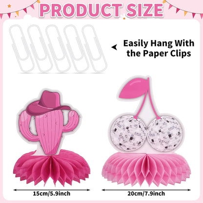12 Pcs Pink Bow Party Honeycomb Centerpieces Pink Bow Table Centerpieces Coquette Theme Birthday Decorations Bow Party Decorations for Birthday Bachelorette Wedding Mothers Day Party Supplies