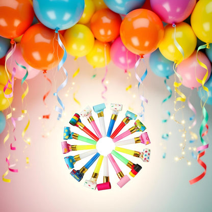 30Pcs Party Blower Multicolor Musical Blowouts Whistles Funny Party Noisemakers Party Horns Party Supplies Party Blowers Blow Horn Noise Maker