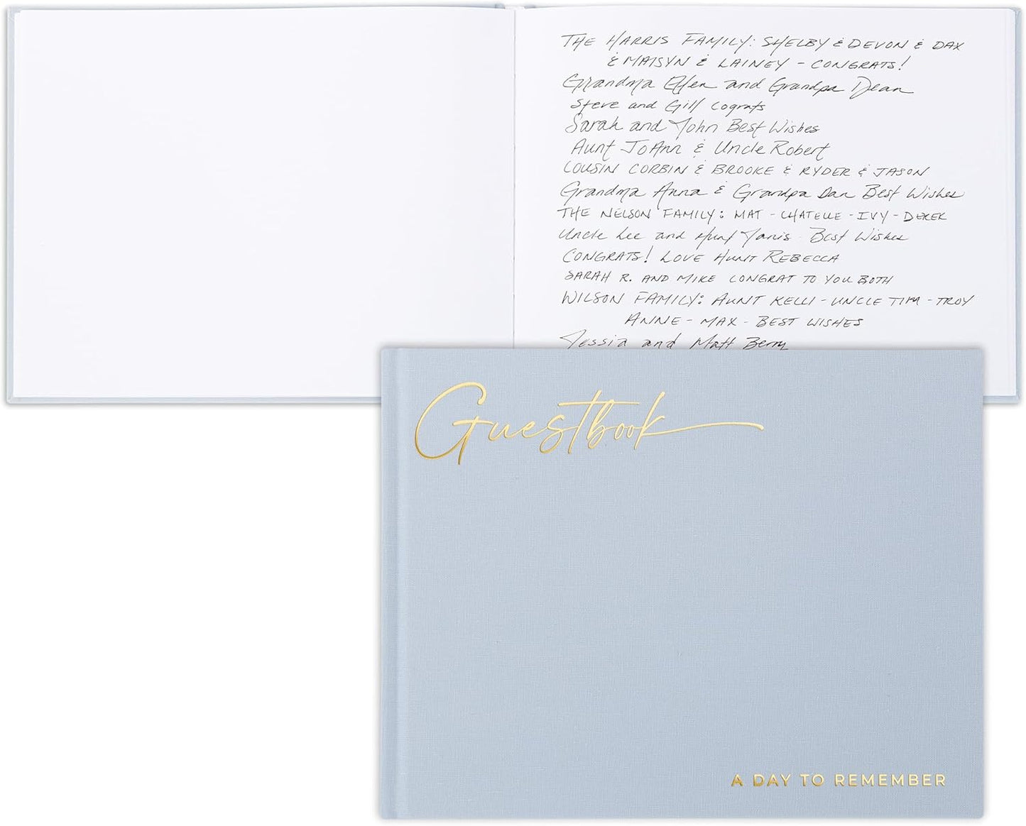ZICOTO Beautiful Wedding Guest Book for Your Wedding Reception - Simply Elegant Guestbook to Sign in and Add Polaroid Photos - The Perfect Baby Shower Guest Book for The Special Day