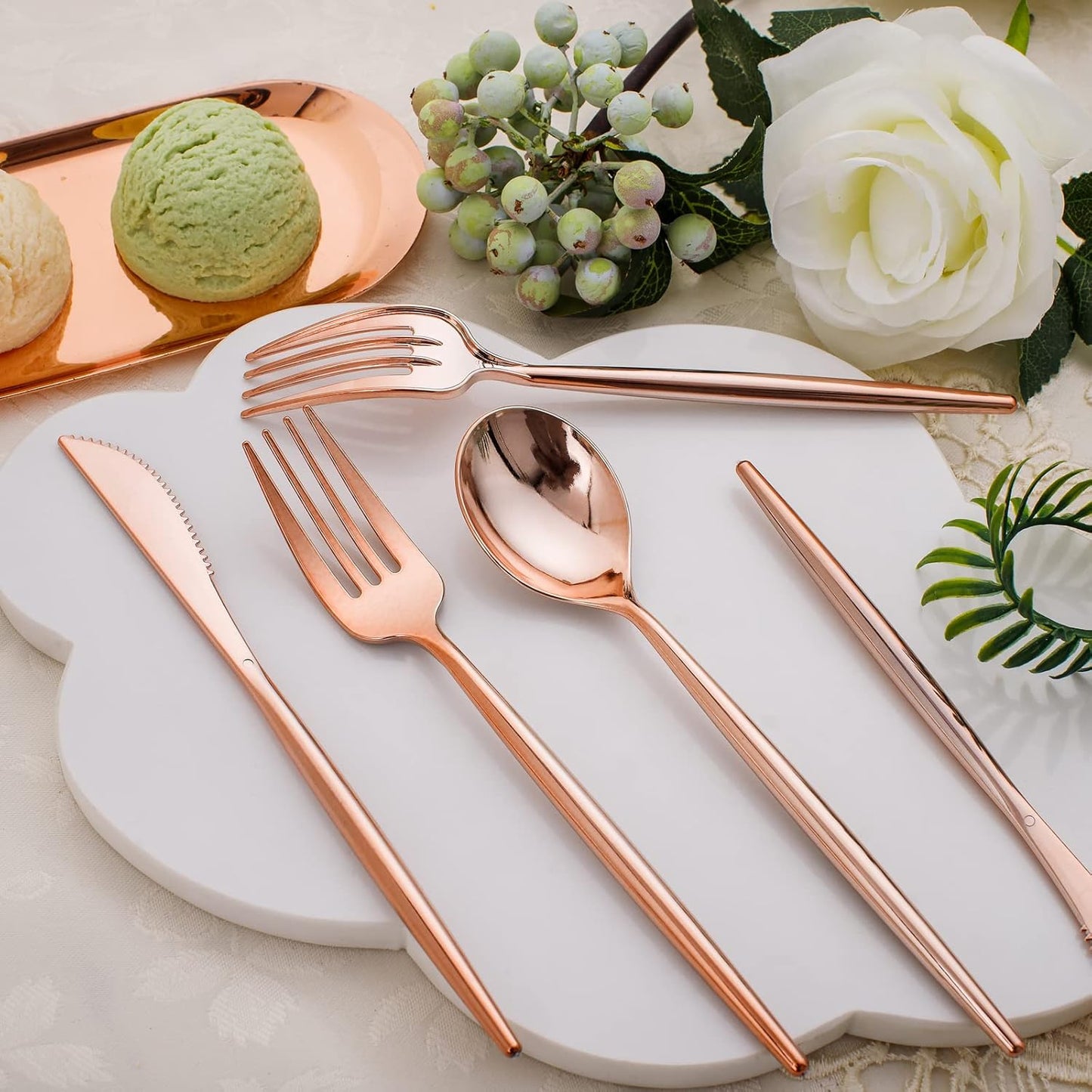SUT 150Pcs Silver Plastic Silverware, Silver Disposable Cutlery, Heavy Duty Disposable Silverware, Plastic Utensils Include 50 Plastic Forks, 50 Plastic Spoons, 50 Plastic Knives