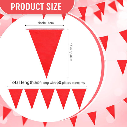 Tatuo 200 Feet Solid Pennant Banners Flags String Triangle Hanging DIY Bunting Flags Party Decorations for Grand Opening Party Banners for Kids Birthday, Shops (White)