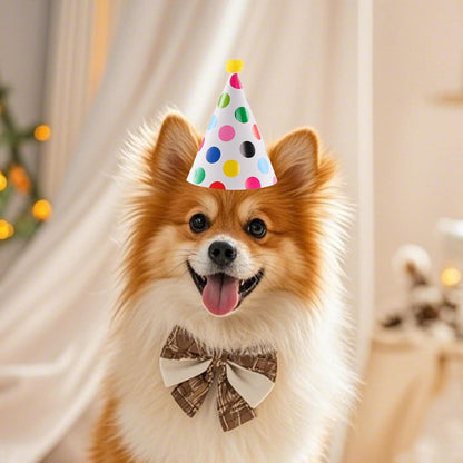 Mini Party Cone Hats for Stuffed Animals - Assorted Birthday Hats for Dolls Dogs Cats Rabbits Puppies Pet Toys