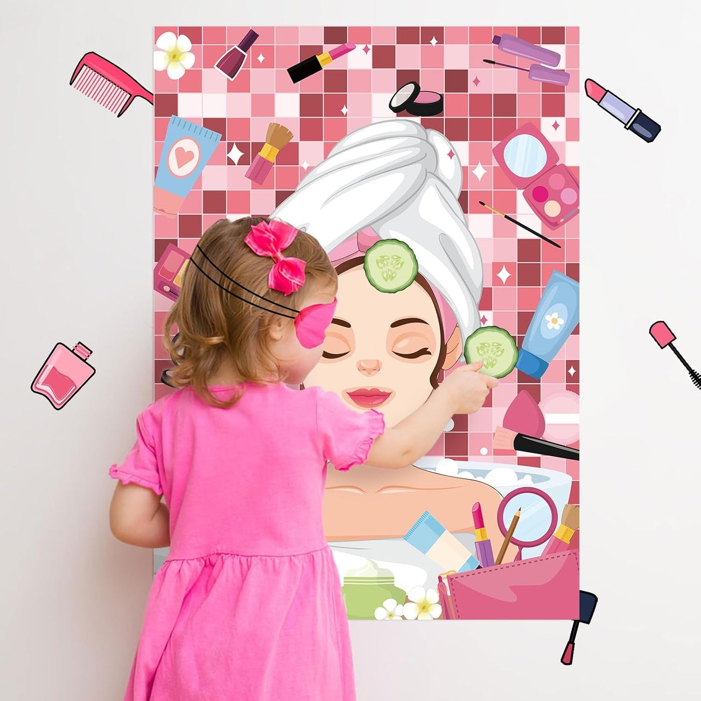 Pin The Crown on The Princess Party Games for Girls Princess Birthday Party with 24 Pcs Crowns, Large Princess Poster for Kids Girls Princess Birthday Party Princess Tea Party Decorations