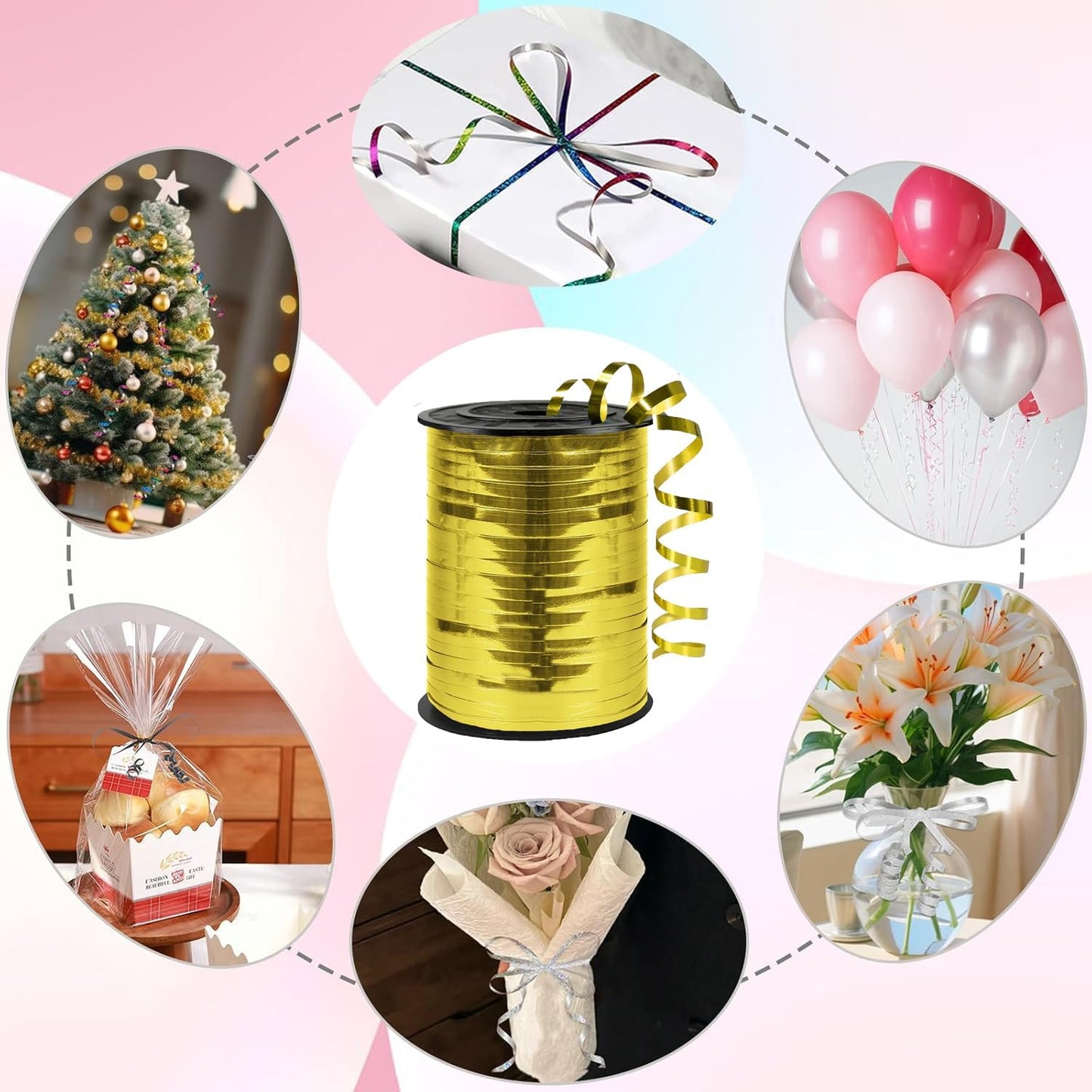 500 Yard Premium Burgundy Curling Ribbon,Curling Ribbon for Gift Wrapping Balloon for Party Birthday Wedding Decoration,Holiday Decorations Art Crafts, Florist Flower