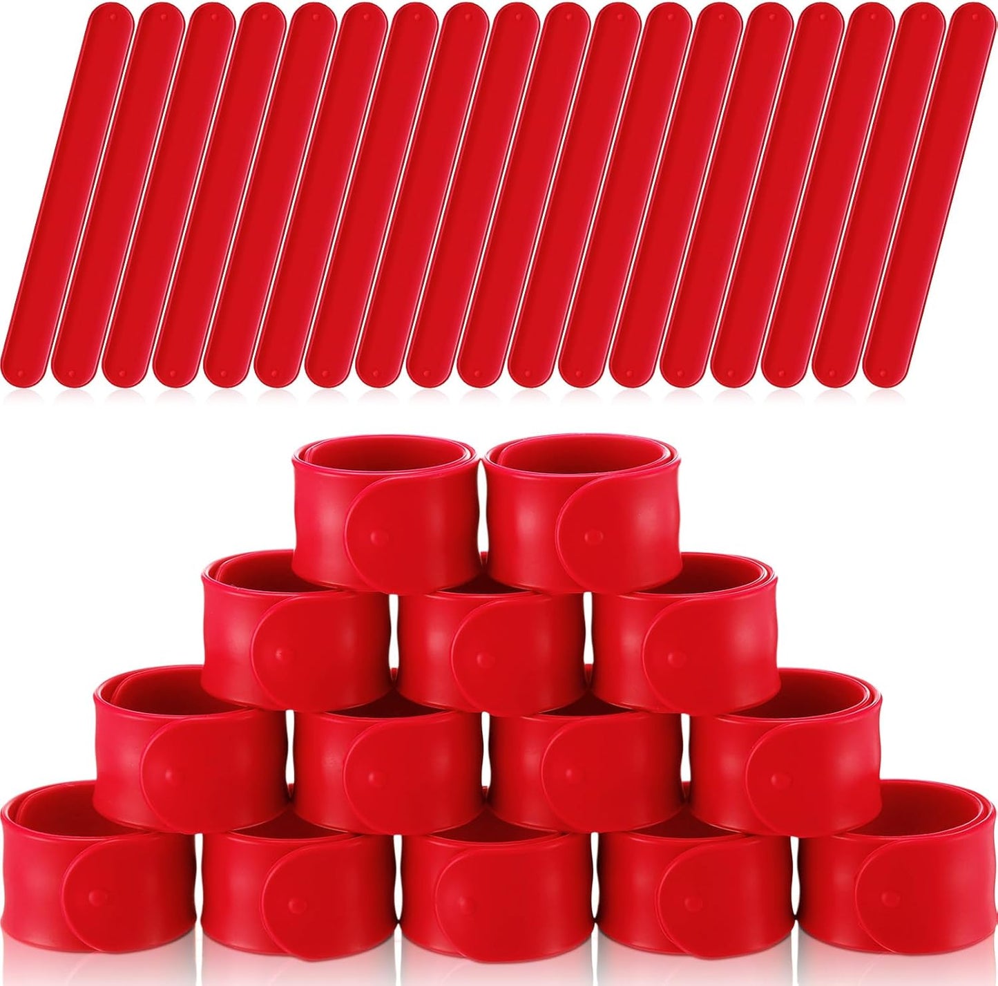 Vinsot 30 Pcs Silicone Slap Bracelets Gift for Kids DIY Slap Bands Party Favor Soft Blank Snap Wristbands Bulk for School Craft Project Painting Classroom Prizes Birthday Wedding