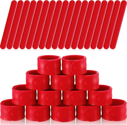 Vinsot 30 Pcs Silicone Slap Bracelets Gift for Kids DIY Slap Bands Party Favor Soft Blank Snap Wristbands Bulk for School Craft Project Painting Classroom Prizes Birthday Wedding