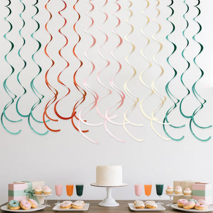 36 Pcs Blue Hanging Swirl Decorations Ombre Royal Blue White Felt Swirl Streamer Spiral Ceiling Garland for Birthday Wedding Baby Shower Graduation Under The Sea Nautical Ahoy Achor Party Supplies