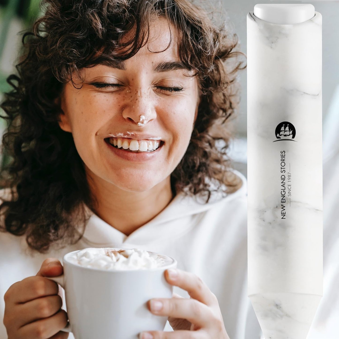 Powerful Milk Frother Wand - Mini Handheld Milk Frother with Stainless Steel Whisk - Battery-Powered Drink Mixer for Coffee, Lattes, Cappuccinos, Matcha - Coffee Enthusiasts Gift - Black
