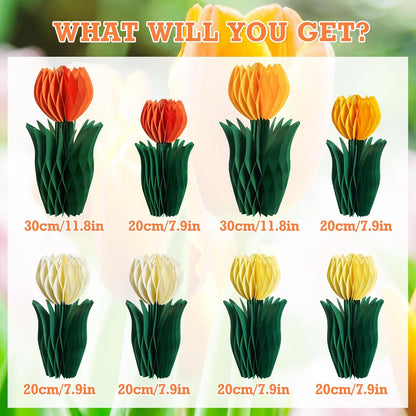 SUNBEAUTY 9PCS Spring Wildflower Party Decorations Wild Flowers Honeycomb Centerpieces for Tables Wildflower Birthday Spring Flower Theme Party Decorations for Garden Baby Shower, Easter, Mothers Day