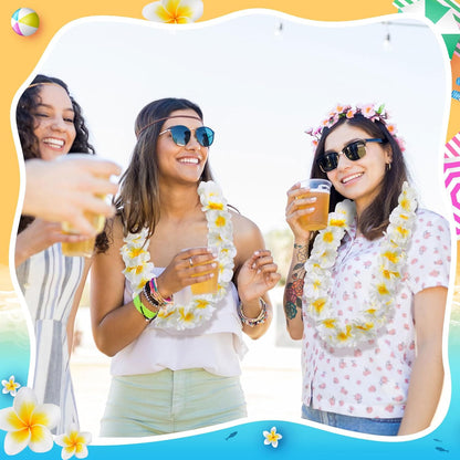 Sherr 24 Pcs LED Leis Light Up Purple and Gold Hawaiian Flower Necklaces, Graduation 2026 Party Supplies, Class of 2026 Leis for Beach Wedding Luau Glow Party Favors