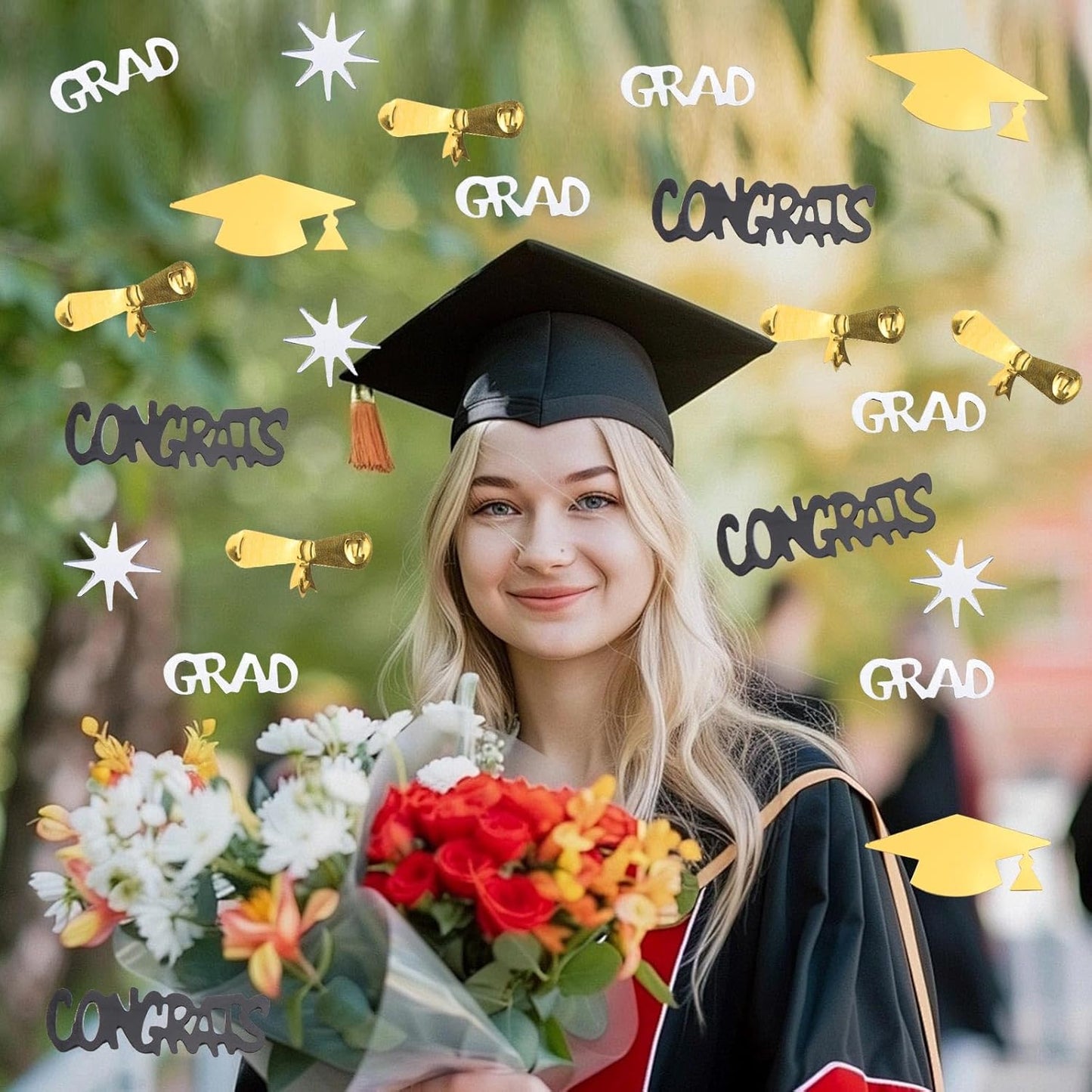Silver and Blue Graduation Confetti 2026, 1000 Pcs Class of 2026 Table Centerpiece Grad Confetti for 2026 Graduation Party Decorations Supplies