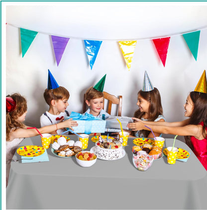 tujol Royal Blue 6 Pack Plastic Table Cloth 54" x 108", Disposable Tablecloths Rectangle Table Cover, Plastic Tablecloths for Parties