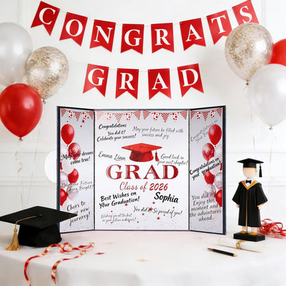 Green Graduation Party Decorations Class of 2026 - Extra Large 22" x 14" Graduation Guest Book to Sign Signature Board for Graduation Gifts Congrats Grad Party Favors Supplies Decor Keepsake