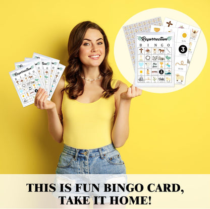 Bible Bingo Game - 24 Player Christian Church Bingo Cards for Women, Men & Family Parties - JK0103