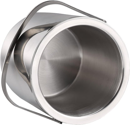 Sailnovo Mini Ice Bucket 1.2 Liter, Premium Compact Double-Wall Stainless Steel with Lid & Ice Tong, Ideal for Cocktails, Personal Bar, Small Parties - Silver