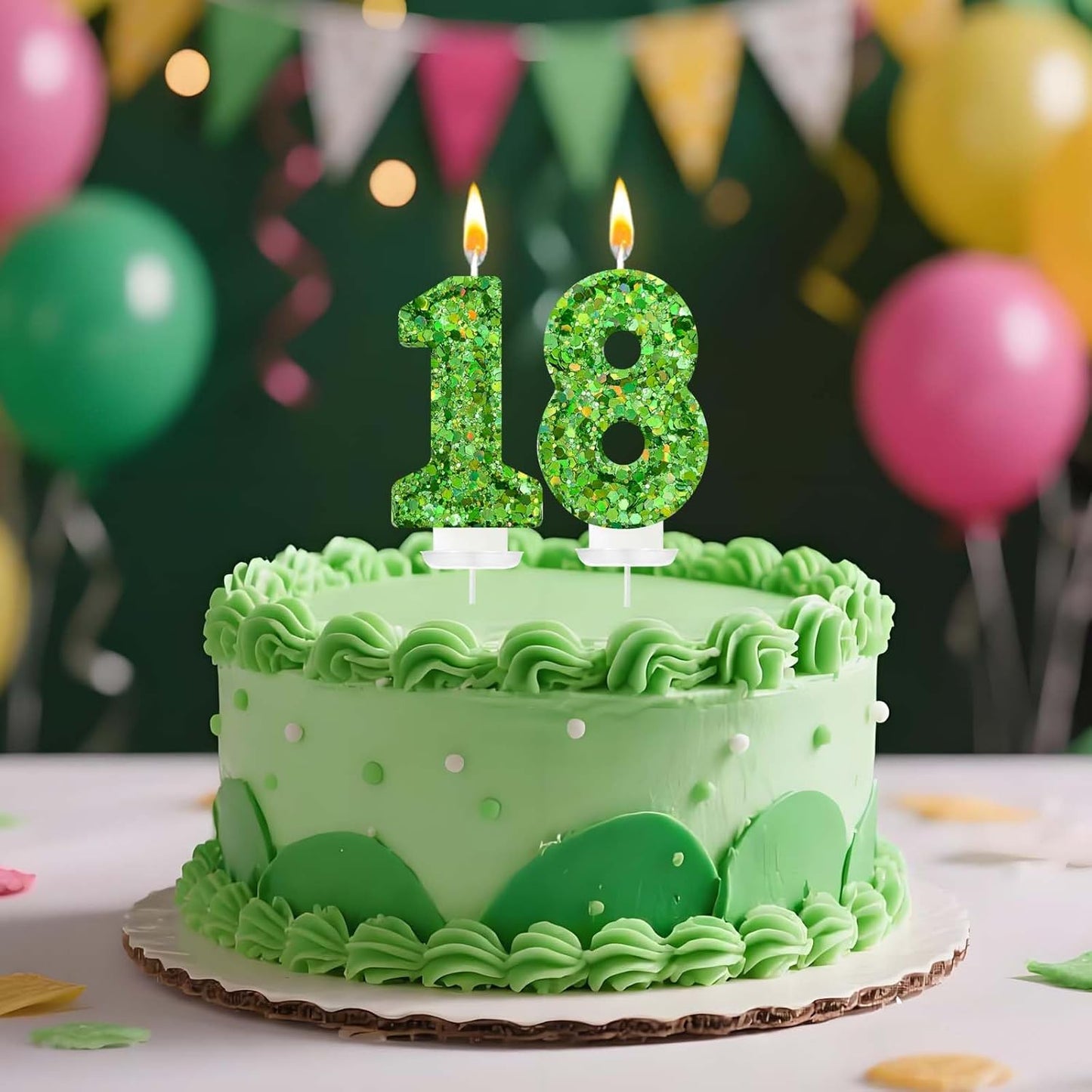 Birthday Number Candles, Glitter Number Candle Cake Decorations with Sequins, Cupcake Decorations for Girls, Women, Party Anniversary Celebrations (Number 6, Purple)