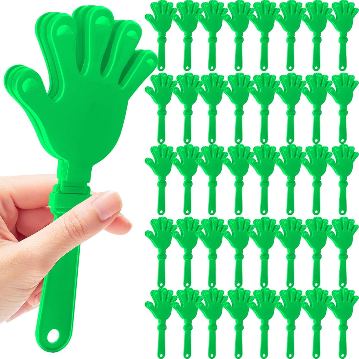 50 Pcs Hand Clappers Noisemakers 7.5 Inch Clappers Noisemakers Plastic Hand Clappers for Birthdays Game Football Sporting Events Cheers Supplies Dance Basketball Football Noisemakers(Black)