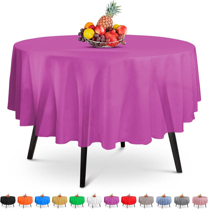 14 Pack Black 54 x 108 in. Rectangle Disposable Plastic Tablecloths - Smooth Decorative Covers for Parties, Weddings