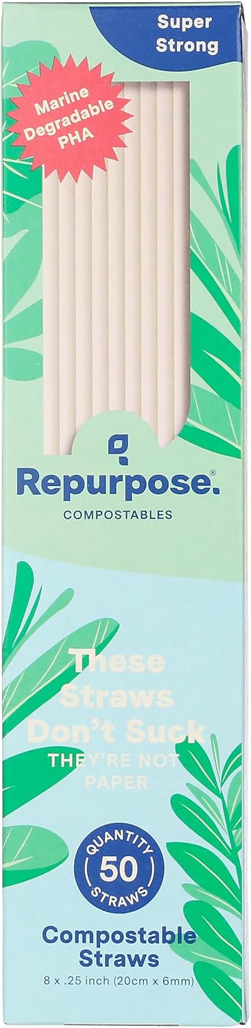 REPURPOSE Compostable Straws, 50 CT