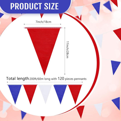 Tatuo 200 Feet Solid Pennant Banners Flags String Triangle Hanging DIY Bunting Flags Party Decorations for Grand Opening Party Banners for Kids Birthday, Shops (White)