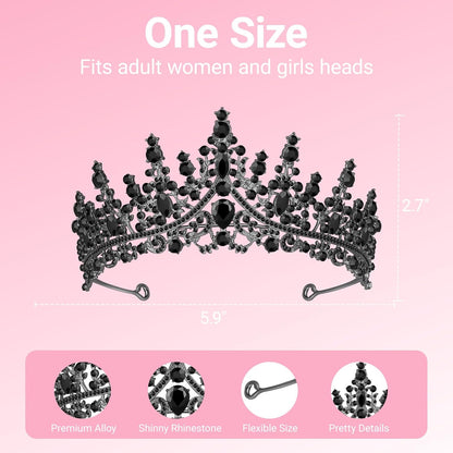 Tiara Crown for Women, Headband Hair Accessories for Birthday Wedding Party Costume Pink