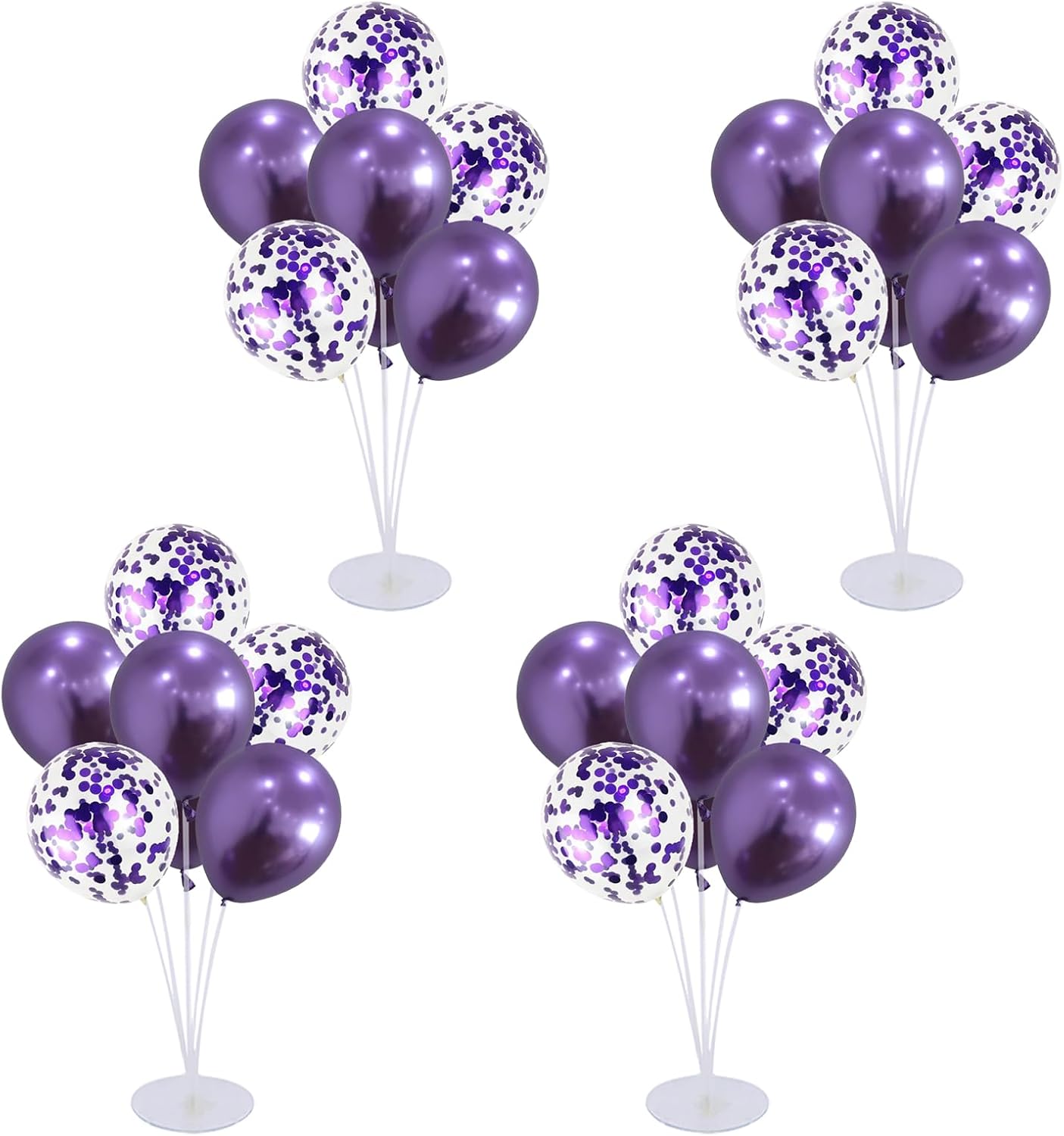 4 Set Balloon Stand Kit for Table Centerpieces With Balloon and Base Party Decorations for Birthday Wedding Retirement Graduation Baby Shower (Navy Silver)