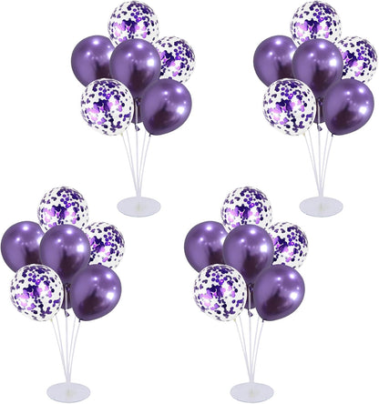 4 Set Balloon Stand Kit for Table Centerpieces With Balloon and Base Party Decorations for Birthday Wedding Retirement Graduation Baby Shower (Navy Silver)
