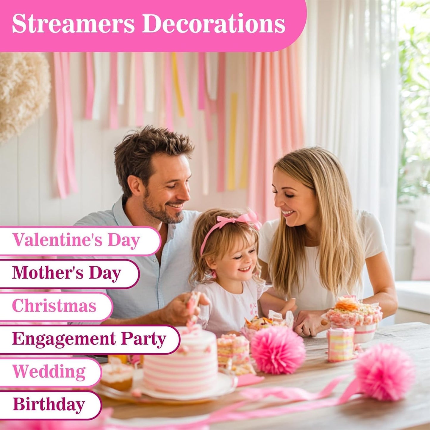 MAQIHAN Pastel Crepe Paper Streamers - 6 Rolls 492ft Crepe Paper Valentine's Easter Mother's Day Anniversary Graduation Mermaid Party Spring Themed Wedding Baby Shower Brithday Party Decor Streamers
