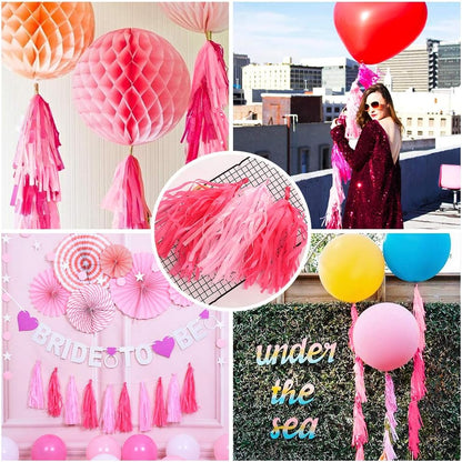 9.8in Blue Tissue Paper Tassel DIY Hanging paper decorations Party Garland Decor for Party Decorations Wedding,Festival,Baby Shower Decoration 20PCS25cm