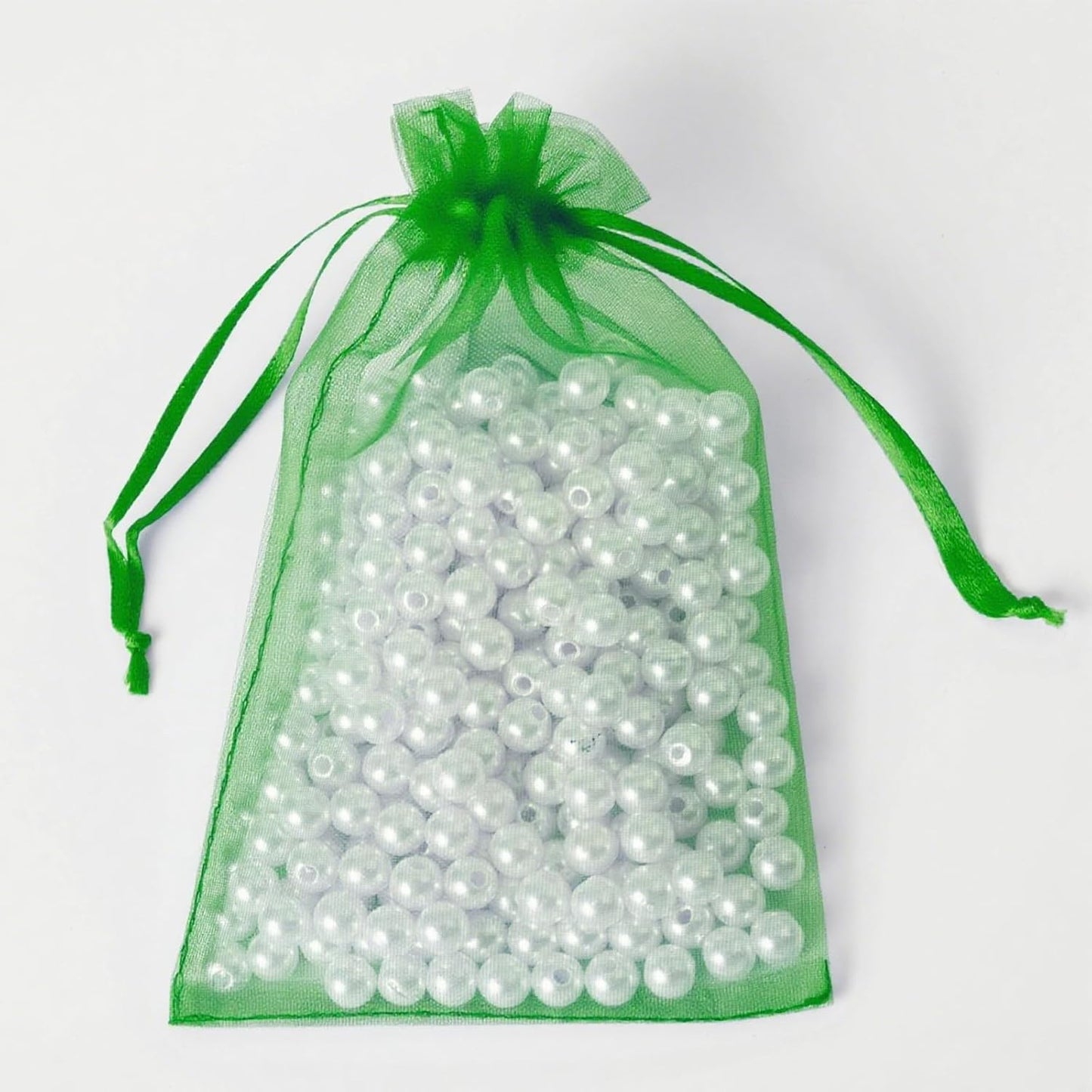 100PCS White Organza Bags, 4x6 Inch Small Mesh Bags Drawstring, Jewelry Gift Bags for Easter, Party, Festival, Bathroom Soaps, Makeup
