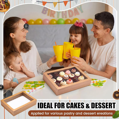 Sinload 10 Pcs 14x10x4 Inch 1/4 Sheet Cake Boxes 5pcs Large Rectangle Bakery Boxes with 5pcs Cake Boards for Pastry Baking, Cupcakes, Donuts, Cookies, Pie Treat Packaging