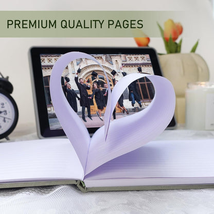 Lankaiva Wedding Guest Book, Guest Book Wedding Reception - Classic Baby Shower Guest Book, 100 Blank Pages for Bridal Shower Birthday Graduation Sign in and Photos, Beige