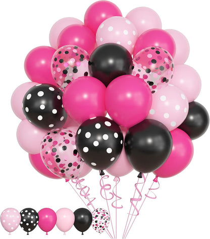 Amandir 153pcs Purple Blue Pink Balloon Garland Arch Kit, Different Sizes 18 12 10 5 inch Teal Yellow Latex Metallic Confetti Balloons for Magic Birthday Engagement Party Decoration