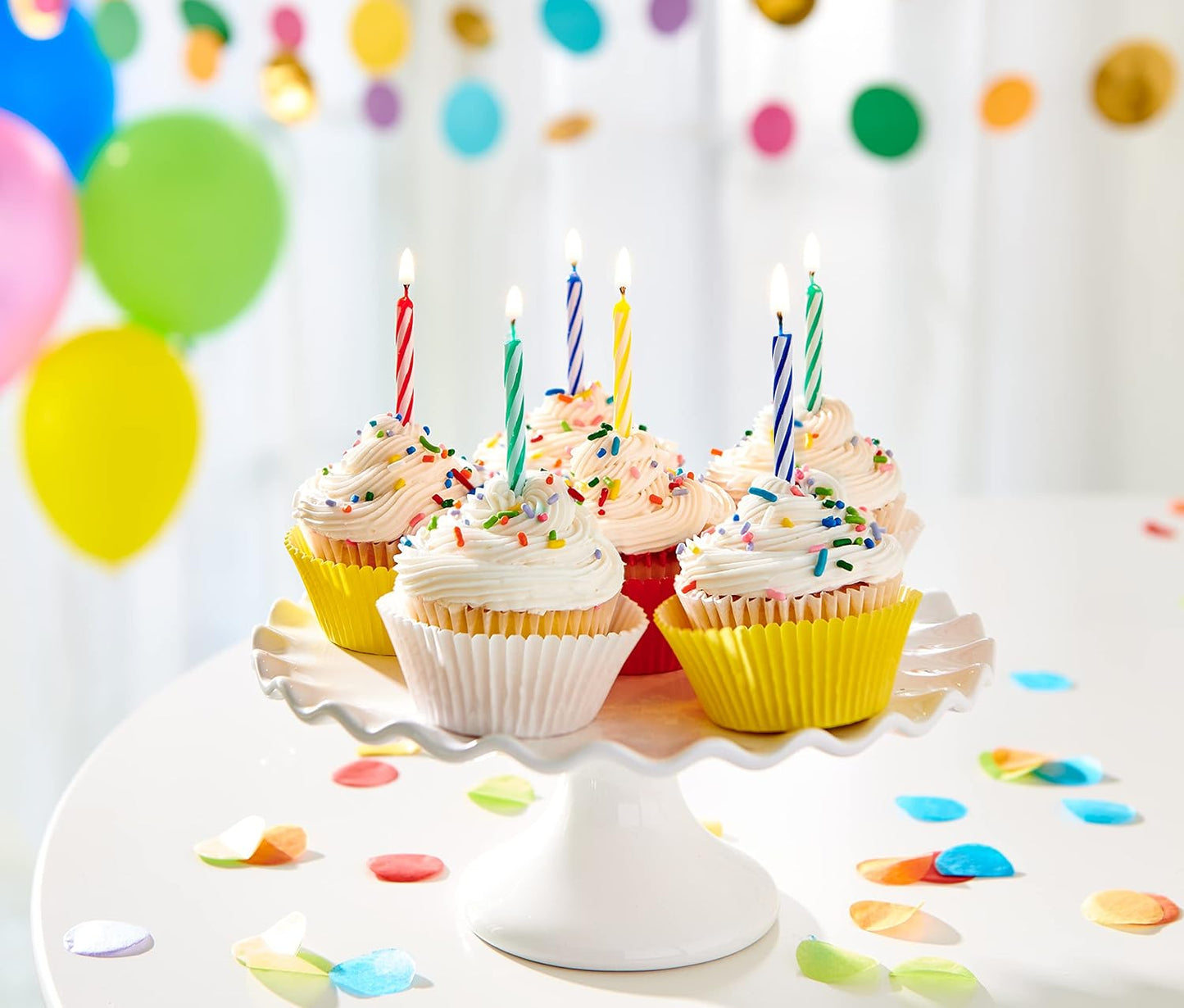 American Greetings Birthday Candles, Small White Spiral (48-Count)