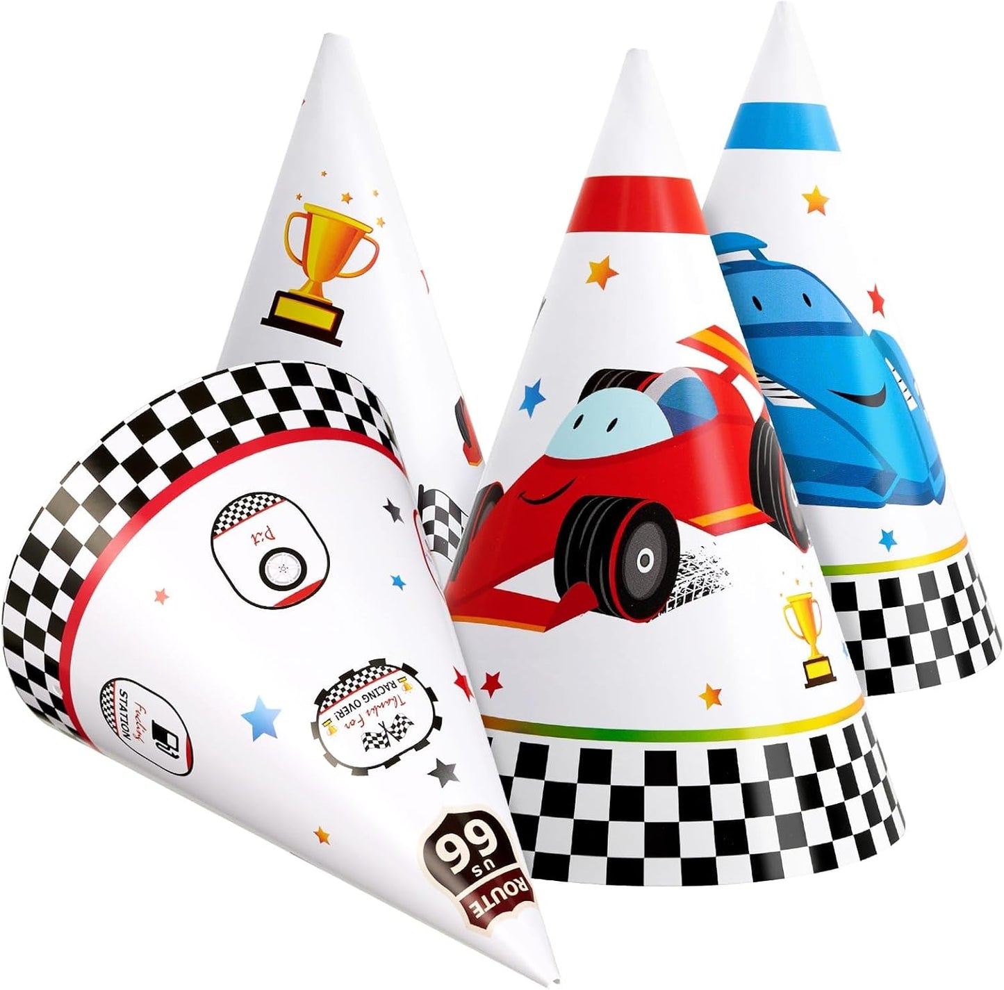 WERNNSAI Birthday Party Hats - 12 Pcs Birthday Party Supplies Cone Hat Headbands Colorful Paper Party Hats for Kids