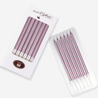 BEAN LIEVE 24-Count Birthday Candles - Long Thin Cake Candles Slow Burning Candles for Birthday, Wedding, Lucky Party Decoration (Champagne Gold)
