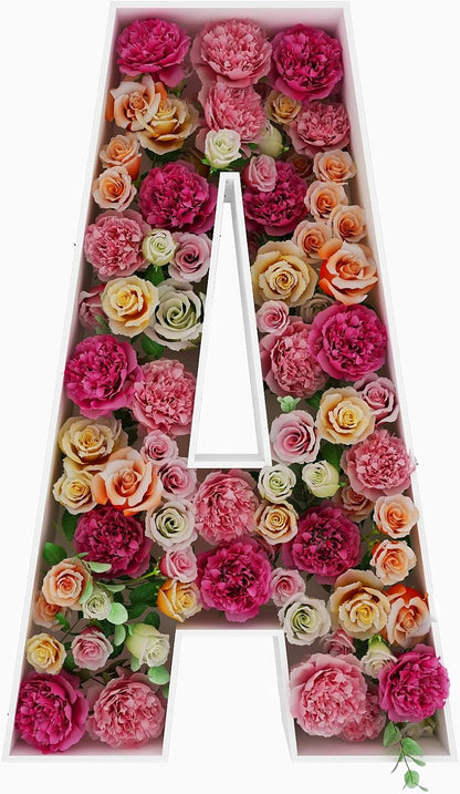 JW Passion - Premium Quality Made 3FT Tall Mosaic Balloon Frame Big Marquee Light Up Letters DIY Kit for Birthday Party Wedding Backdrop Decor Letter A Pre-Cut Foam Board