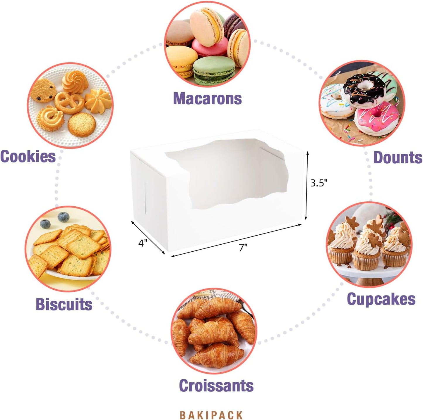 15 Pumpkin Roll Boxes, 12x8x3.5 inches Cake Roll Container, White Roll Cake Boxes with Window, Donut Boxes Pastry Cake Packaging