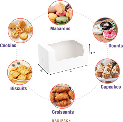 15 Pumpkin Roll Boxes, 12x8x3.5 inches Cake Roll Container, White Roll Cake Boxes with Window, Donut Boxes Pastry Cake Packaging