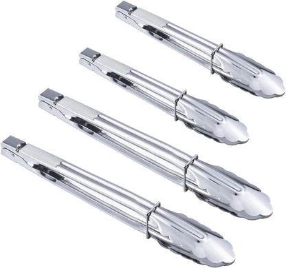 HINMAY Stainless Steel Serving Tongs Grilling Tongs for Cooking Camping Barbecue (12-Inch 3 Pieces)