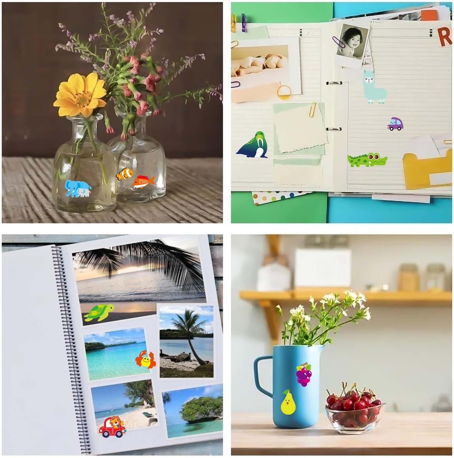 24 Sheets 3D Puffy Stickers for Kids Toddlers Bulk, Small Children Party Bag Sticker Variety Pack for Preschool Teacher, Boy Girl Rewards Crafts Scrapbooking Gifts (Dinosaur Animal Car Flower Heart)