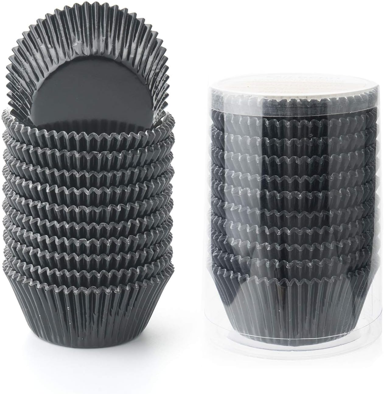 Gifbera White Metallic Foil Cupcake Liners Standard Size Baking Cups, 200-Count