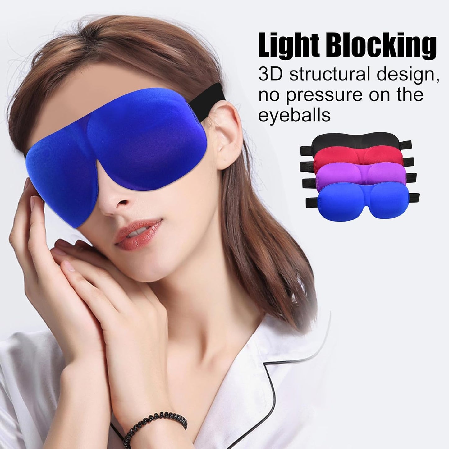 SkiBeau Cute 3D Sleeping Eye Mask Funny Blindfold 2 Pack Travel Sleep Masks Super Soft Weird Eye Cover for Men Women and Kids