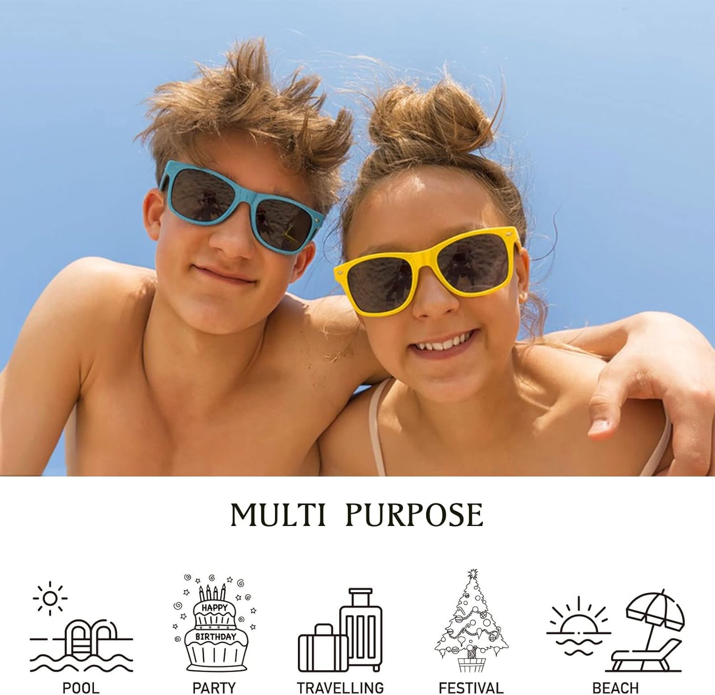 Party Sunglasses Bulk - Adult Retro Plastic Pack of 12 Vintage Sunglasses for Men Women - Party Favors